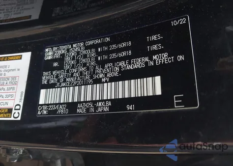 2023 Lexus Nx 350H z USA, uszkodzony, nr VIN JTJAKCEZ2P2011195